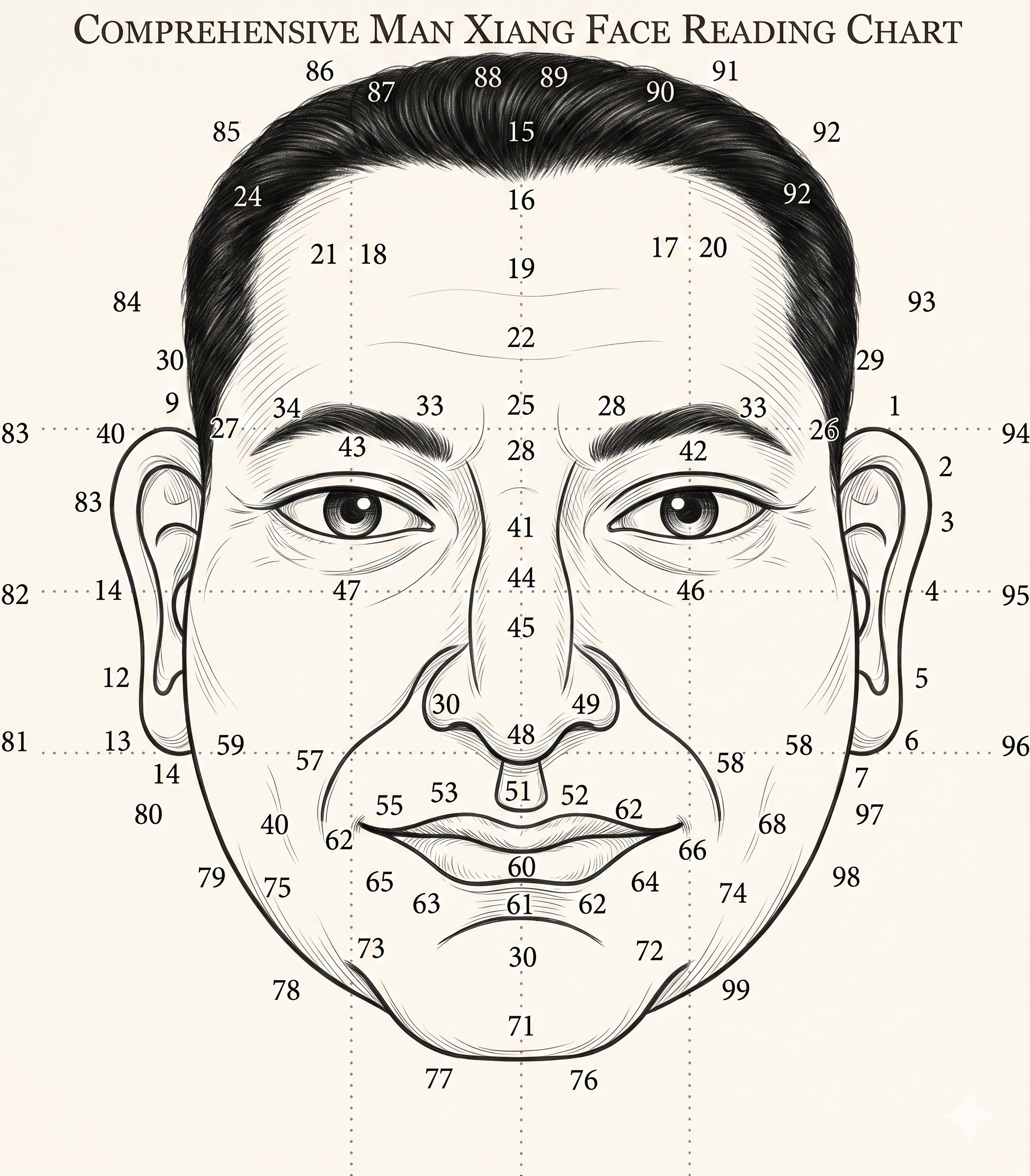 Mian Xiang face chart guide