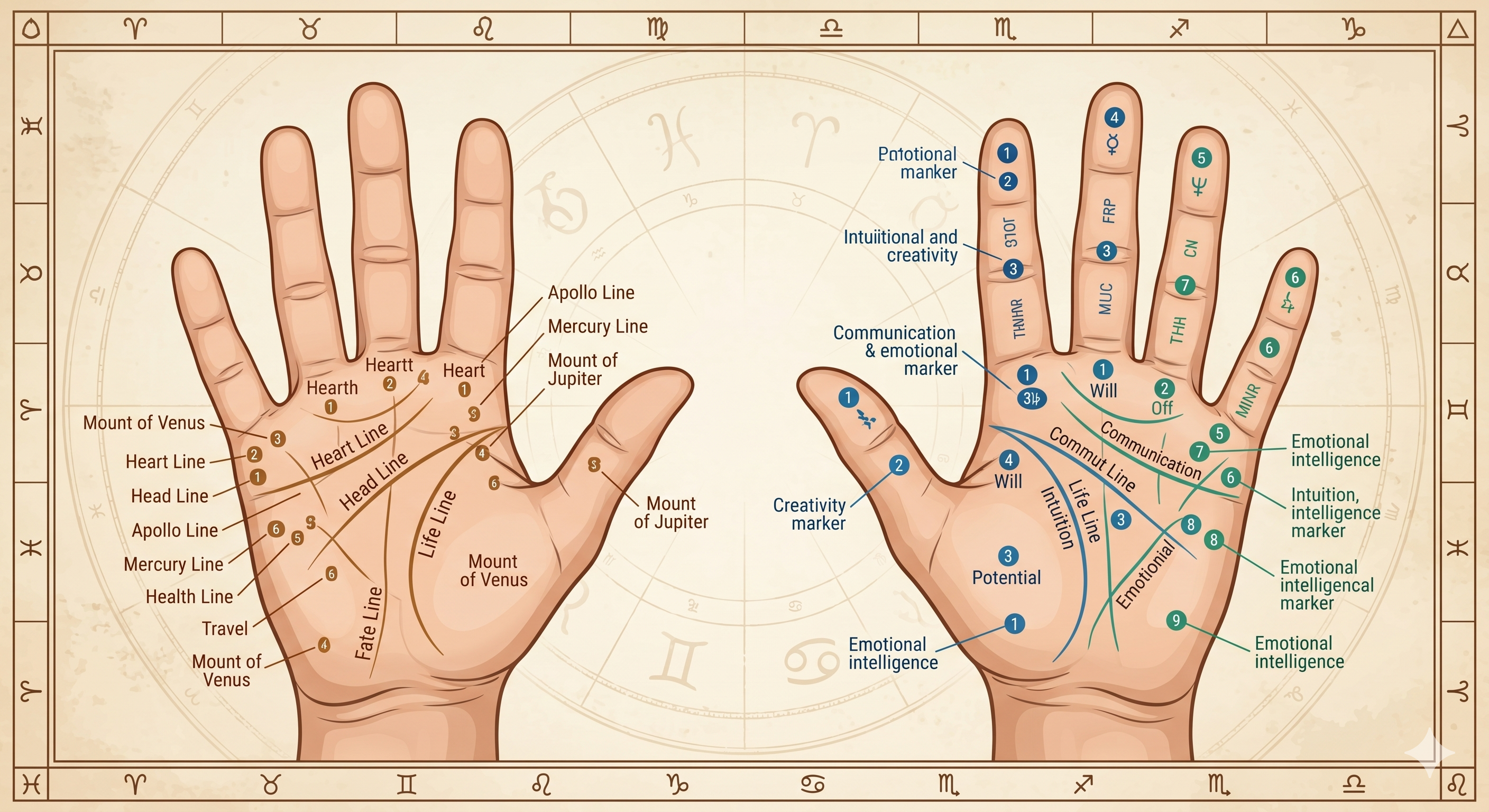 Palmistry chart guide